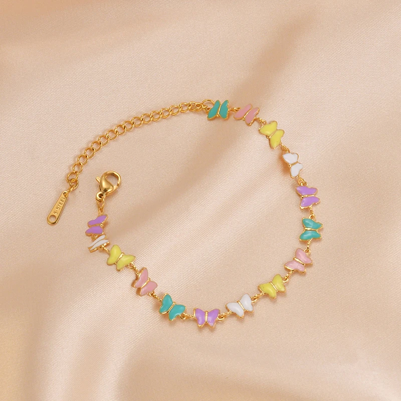 Женский винтажный браслет из нержавеющей стали, браслет золотого цвета ...