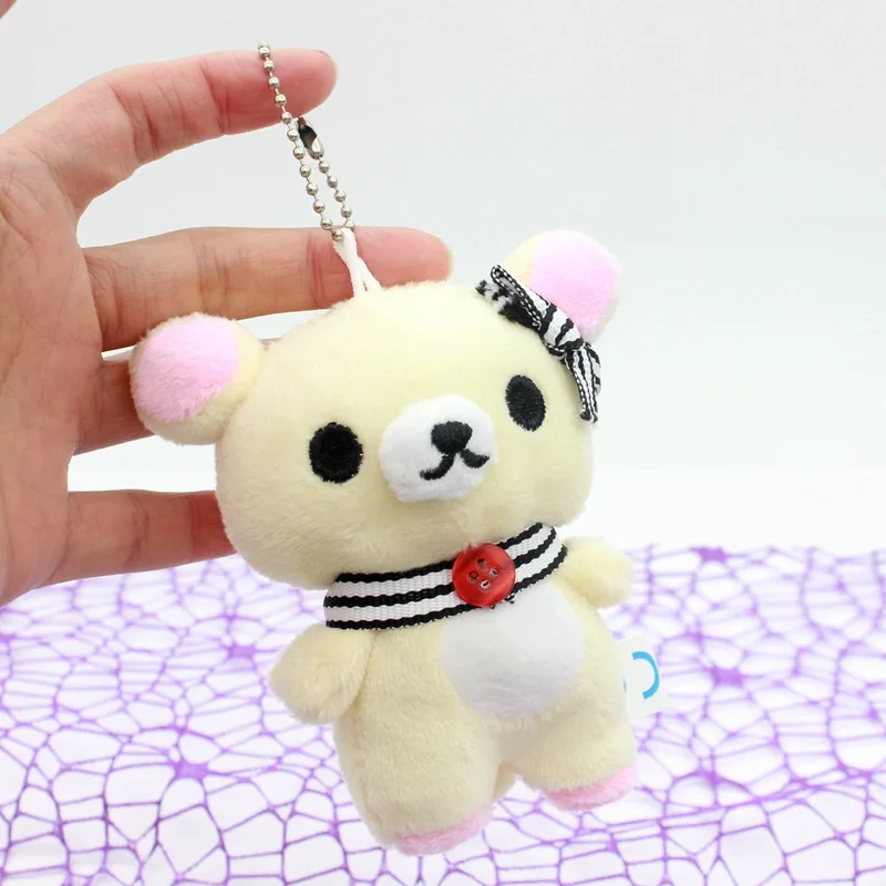 Фото Kawaii Rilakkuma аниме мультфильм плюшевые игрушки брелок аксессуары мягкий рюкзак кулон для девочек и мальчиков детские подарки на день рождения №5