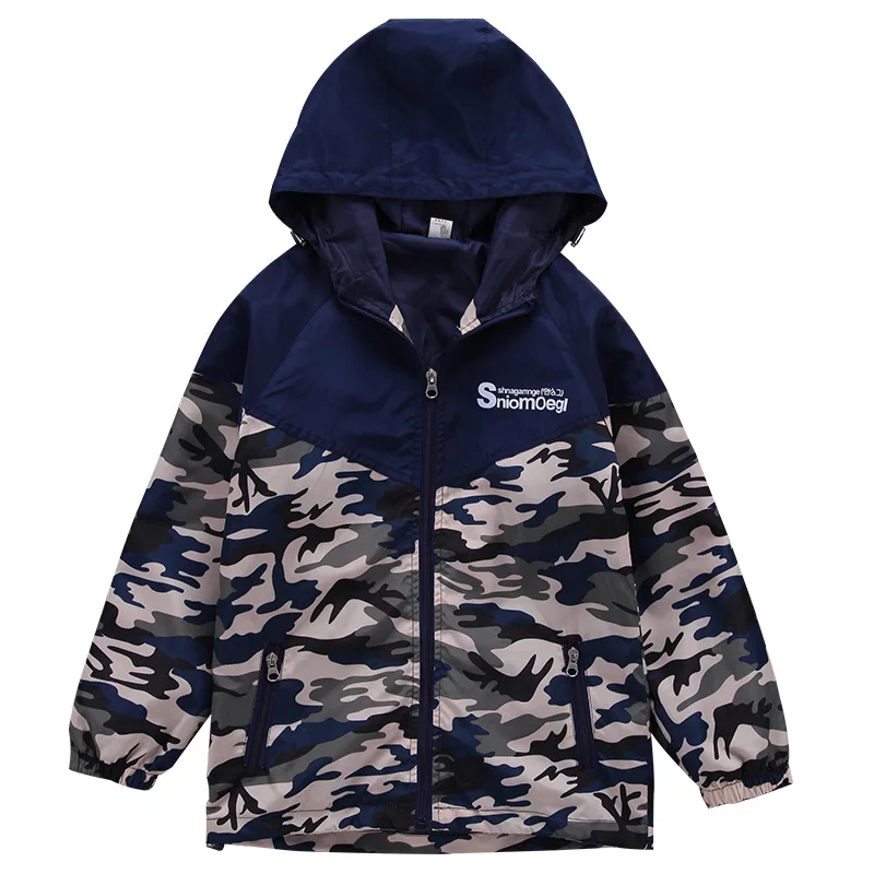 

Ветровка с капюшоном для мальчиков, тонкая дышащая ветровка с капюшоном, новинка весны-осени 2019, детская одежда, ветрозащитная камуфляжная ...
