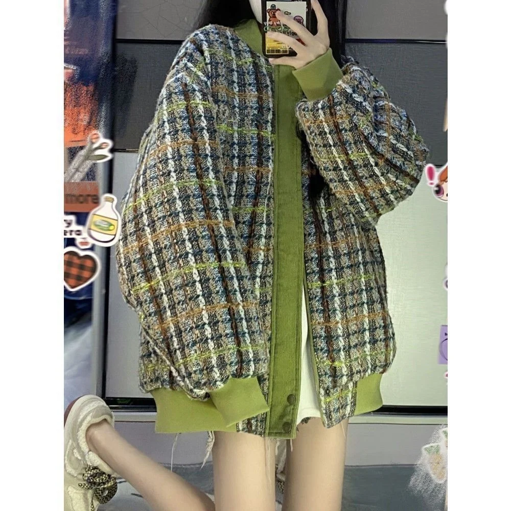 

Simple Jackets Women Loose Slim All-match Tops Blazer Femme Green Long Sleeve Coat Winter Jacket Women Clothes Outerwear