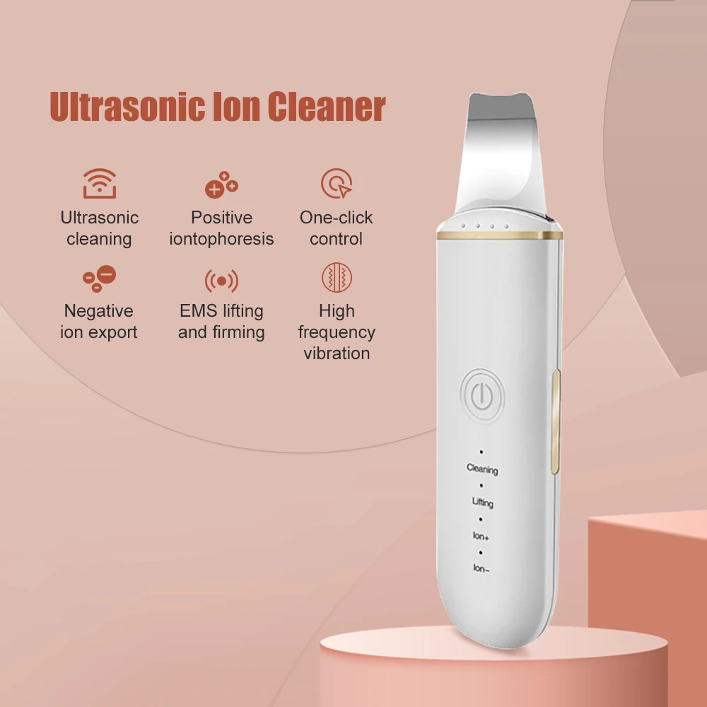 

Beauty Face Cleaner Ultrasonic Skin Scrubber Usb Plug Blackhead Remover Facial Massager Acne Skincare Peeling Face Cavitation