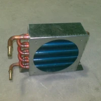 water cooled row condenser evaporator heat exchanger radiator with 14 thread or pagoda joints pitch row 25mm with copper