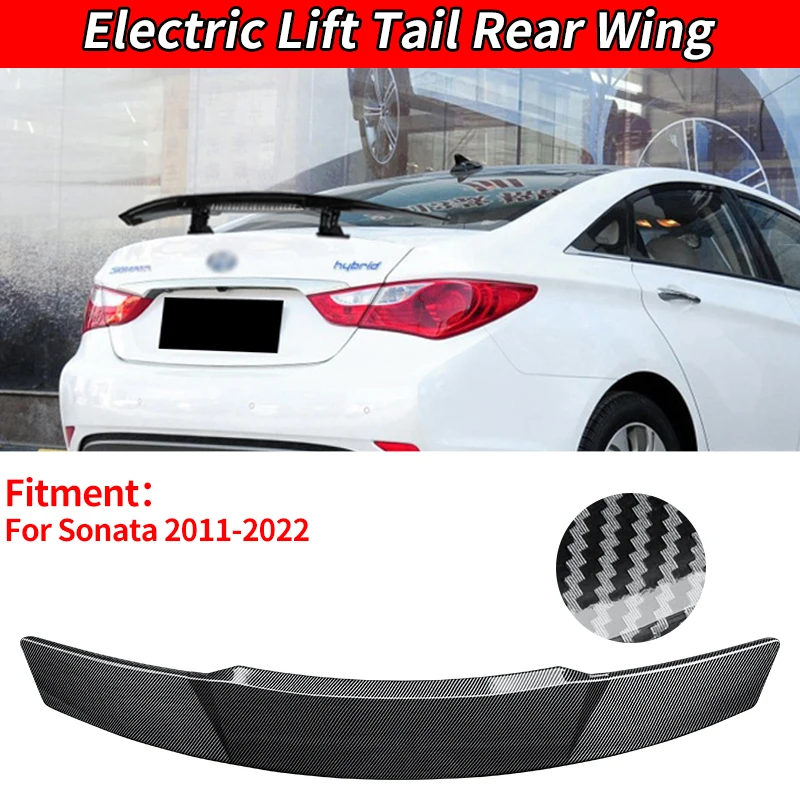 

Car Accessories For Hyundai Sonata 2011-2022 Electric Rear Spoiler Wing Carbon Fiber Trunk Tail Remote Lift Control Modification