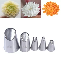 5pcs stainless steel cream decoration mouth chrysanthemum shape cream nozzle baking tools lcing nozzles pastry decorate