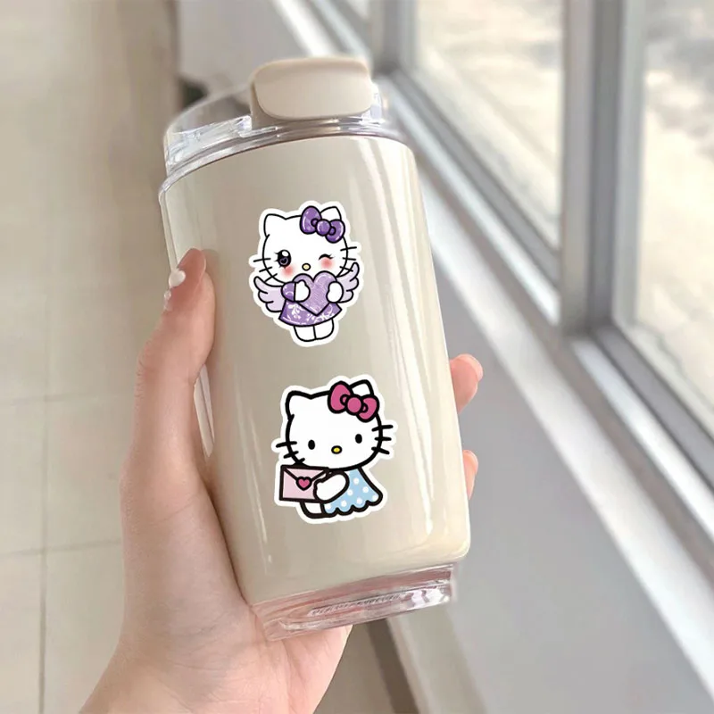 Фото 50 шт. разнообразных водонепроницаемых наклеек Sanrio с мультяшными персонажами для декора телефонов, ноутбуков, iPad, очков, чехлов, багажа, термосов №5