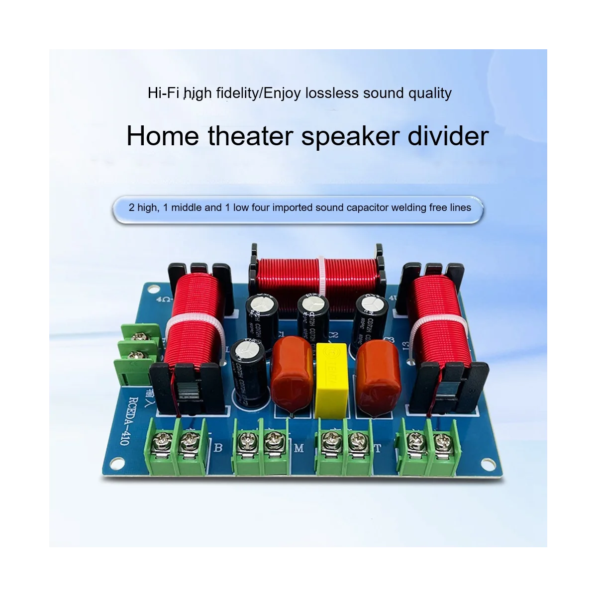 

200W Speaker Crossover Double Treble+Midrange+Bass 4 Way Speaker Audio Frequency Divider Home Theater Speaker Divider