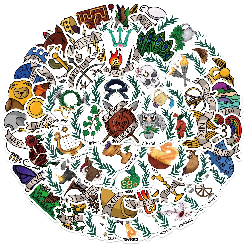 10/55 наклейки двенадцать греческих богов Zeus Hera Poseidon логотип для ноутбука багажа