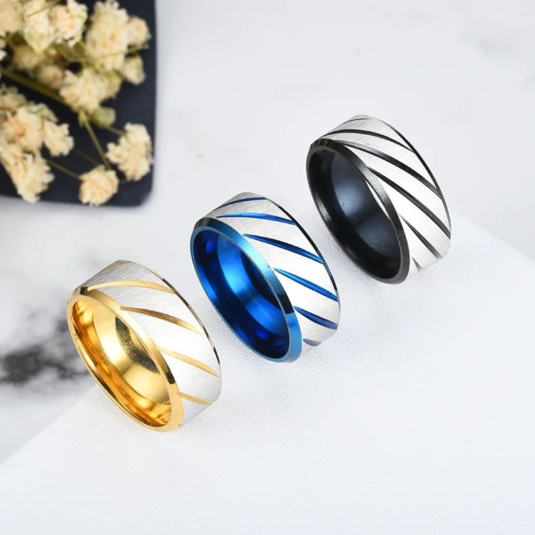

Fashion Gold Wave Pattern Wedding Infinity Ring Titanium Steel Couple Rings Men and Women Engagement Jewelry Gifts