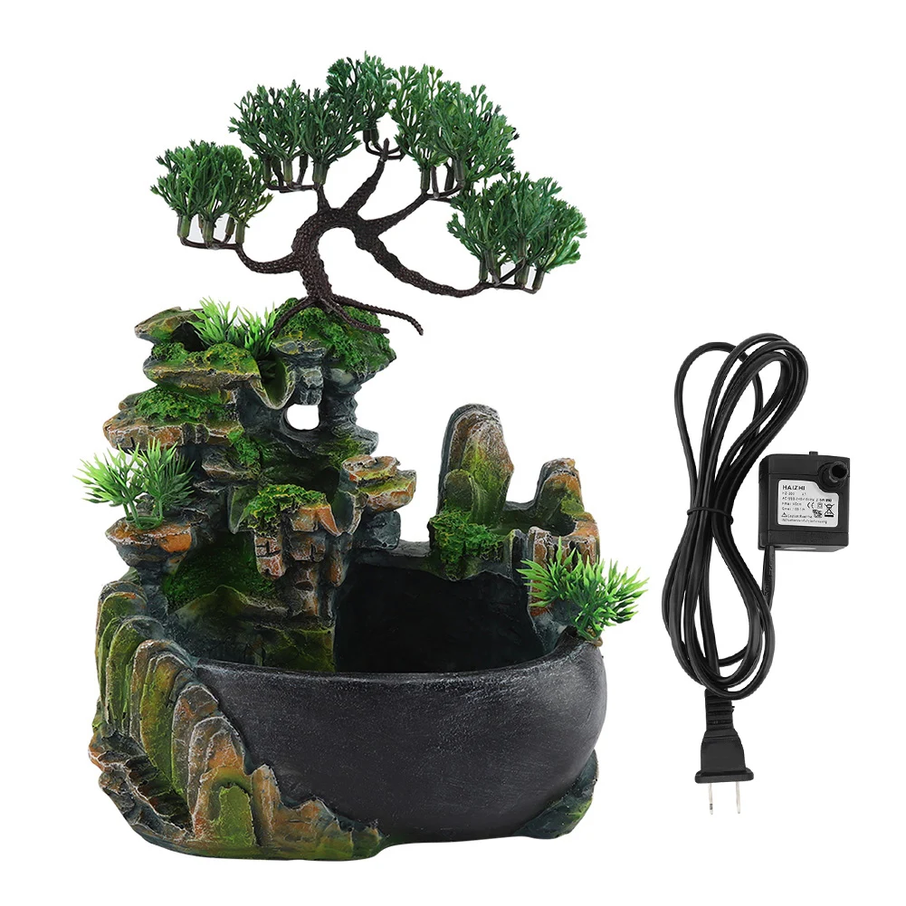 

Resin Waterfall Desktop Miniature Rockery Fountain Zen Meditation Waterfall Home Office Decoration desktop desktop desktop
