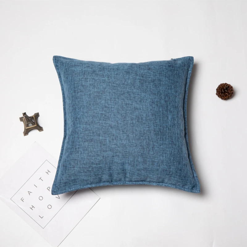 

Льняной чехол для подушки, удобный квадратный домашний декор для дивана, однотонный чехол для диванных подушек, чехол для подушки, Наволочк...