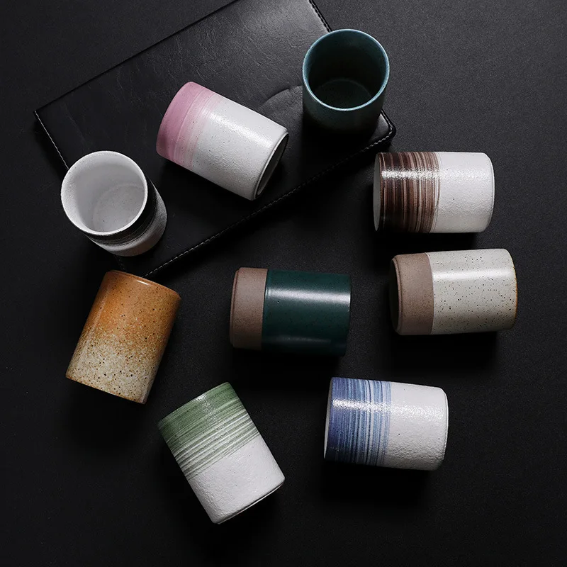 

Japanese Colorful Espresso Cup Retro Ceramic Personal Tea Cup Kung Fu Tea Set Water Cups Coffee Mugs Teaware