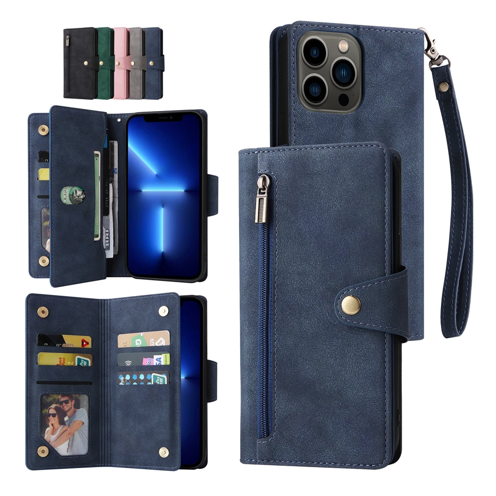 

For Google Pixel 6 Pro 6pro 4A 5G 5A Wallet Zipper Multi-card Leather Case Google Pixel 6 5 4 3A 3 2 XL Pixel6 3XL Lite Coque