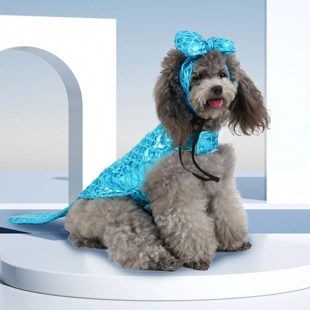 

Stylish Cosplay Costume Comfortable Non-allergic Mermaid Appearance Dog Clothes Pet Costumes Dog Clothes 1 Set