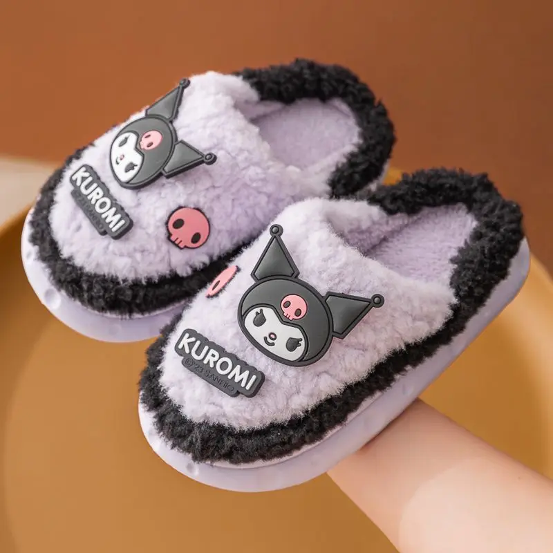 

Sanrio Clow M Children's Cotton Slippers 2023 New Indoor Non-Slip Wear-Resistant Fleece-Lined Warm Slip-on Slippers Winter