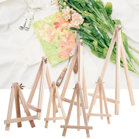 Stand Painting & Sketch Wood Mini Easel Foldable Small Triangle Display Stand Portable Desk Stand Tripod Art Supplies