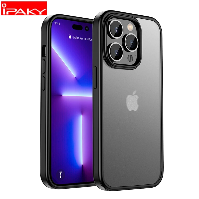 

IPAKY for iPhone 14 Case 14 Pro 14 Plus Case Skin-friendly Frosted Translucent Lens Shockproof Cover for iPhone 14 Pro Max Case