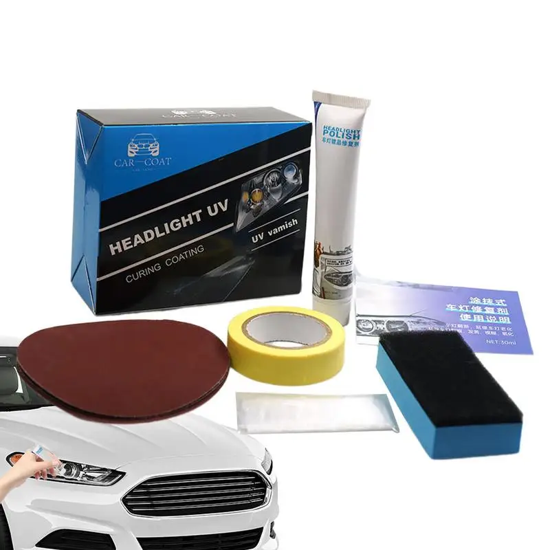 

Car Headlight Cleaner Two Step 30ml Headlight Restoration Kit Headlight Restore And Protect Automotive Headlight Restoration Kit