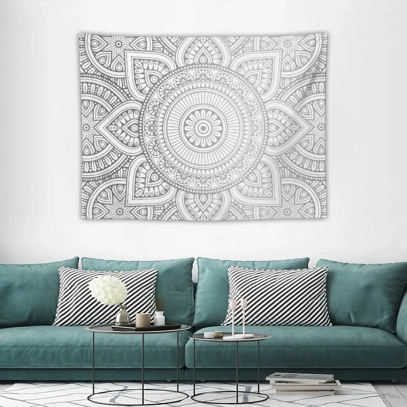 Серебряный гобелен с рисунком мандалы настенные гобелены украшения для комнаты