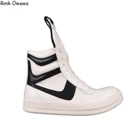 rmk owews mens and womens shoes high quality sneakers inverted triangle high top shoes thick soled couple short boots white