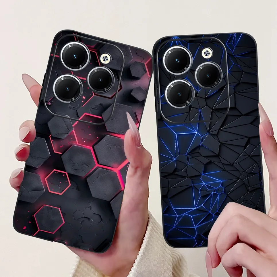 For Tecno Spark 20 Pro 20C Pro+ Cases Cool Style Tiger Dragon Pattern Phone Case Black Soft Silicone Spark20 20Pro Back Cover