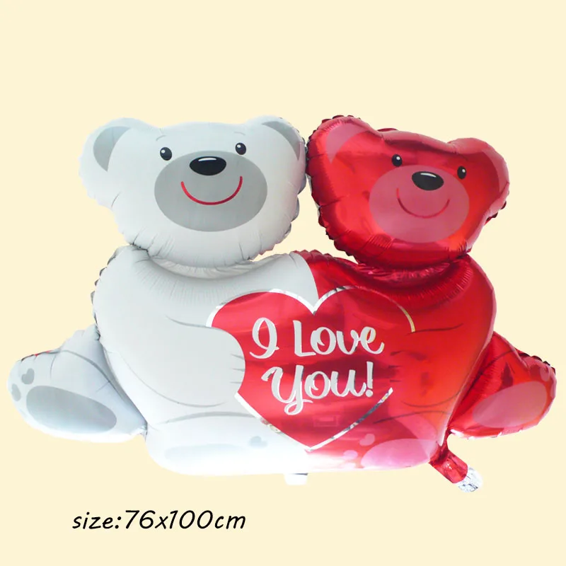 1 шт. подарки на день Святого Валентина с надписью Big Love медведь Фольга воздушные