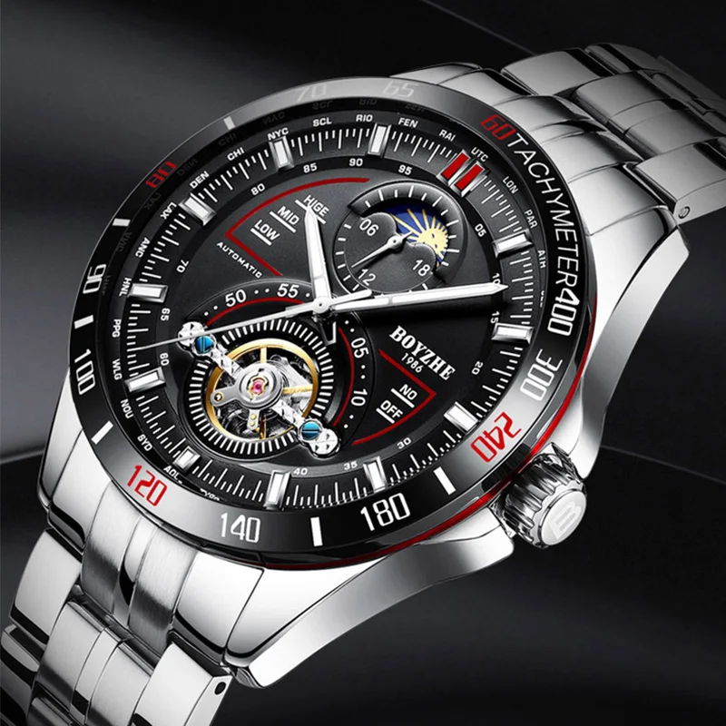Спортивные механические часы. Часы BOYZHE. Автоматический мужской.