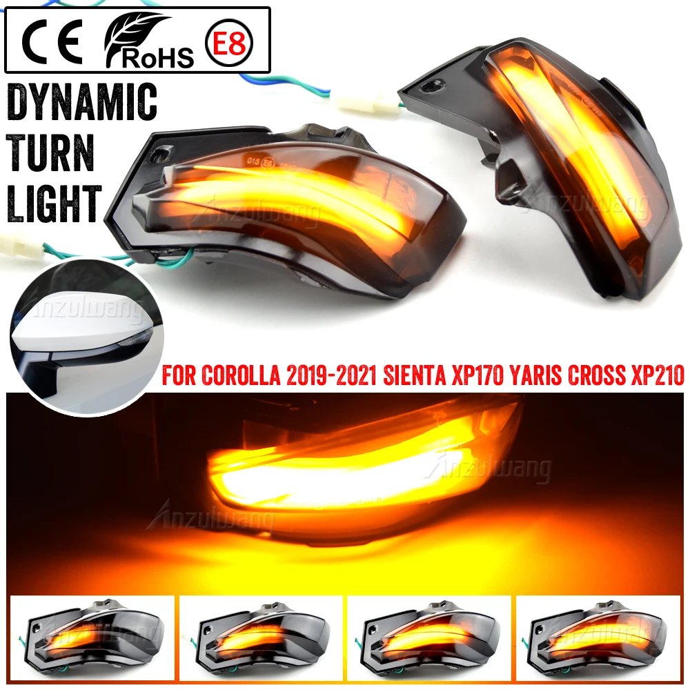 

LED Dynamic Side Mirror Indicator Blinker Sequential Light For Toyota Corolla Sport E210 Sienta XP170 Yaris XP210 2019 2021