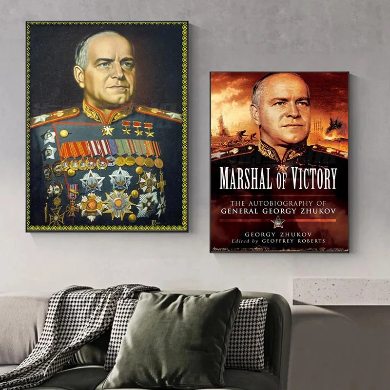 Советский постер времен Второй мировой войны жуков Сталин Классическая Картина Настенная живопись на холсте современный декор для гостиной без рамки
