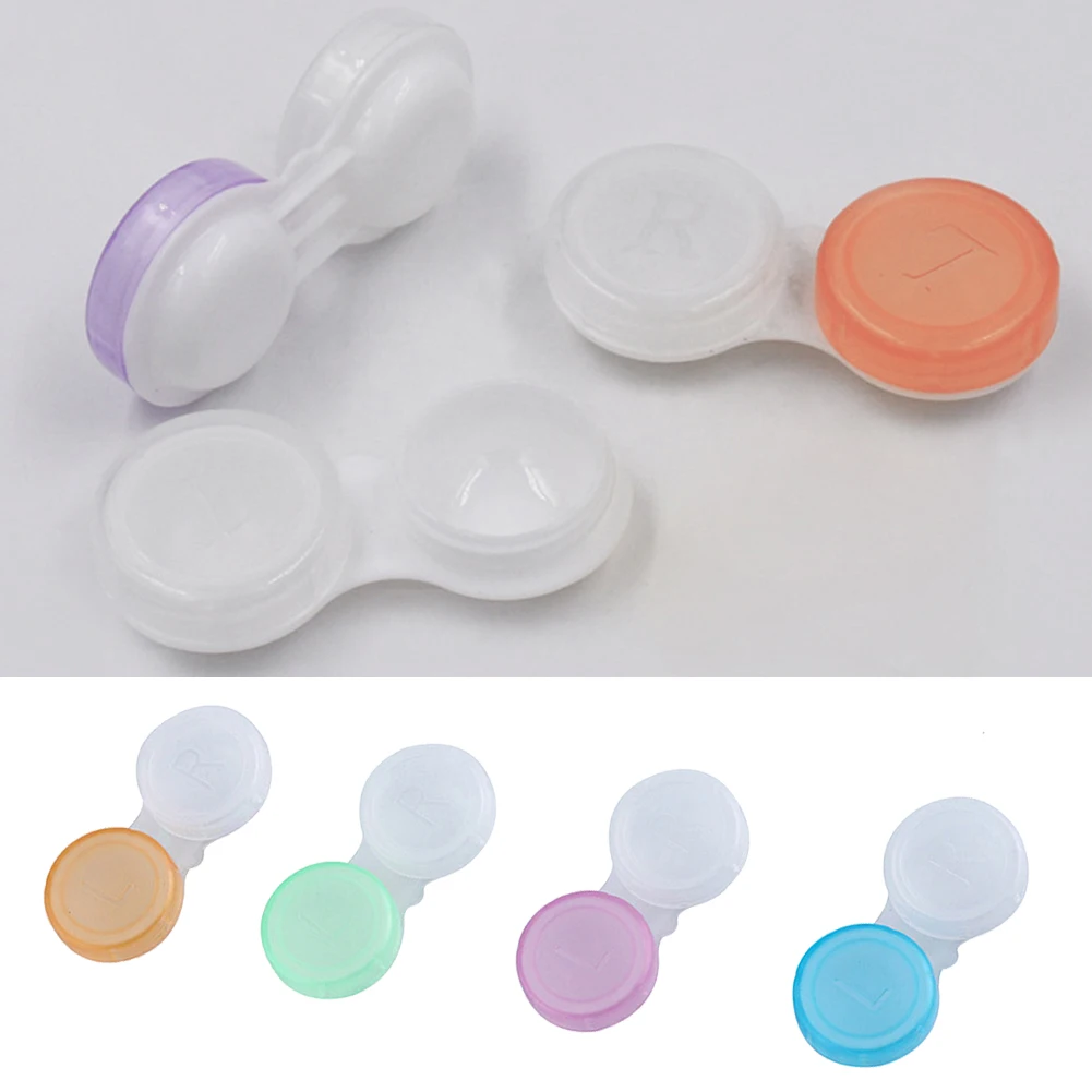 

1 шт. новый простой мини Чехол для контактных линз L + R чехол для контактных линз для девушек и женщин цветной футляр для контактных линз конт...