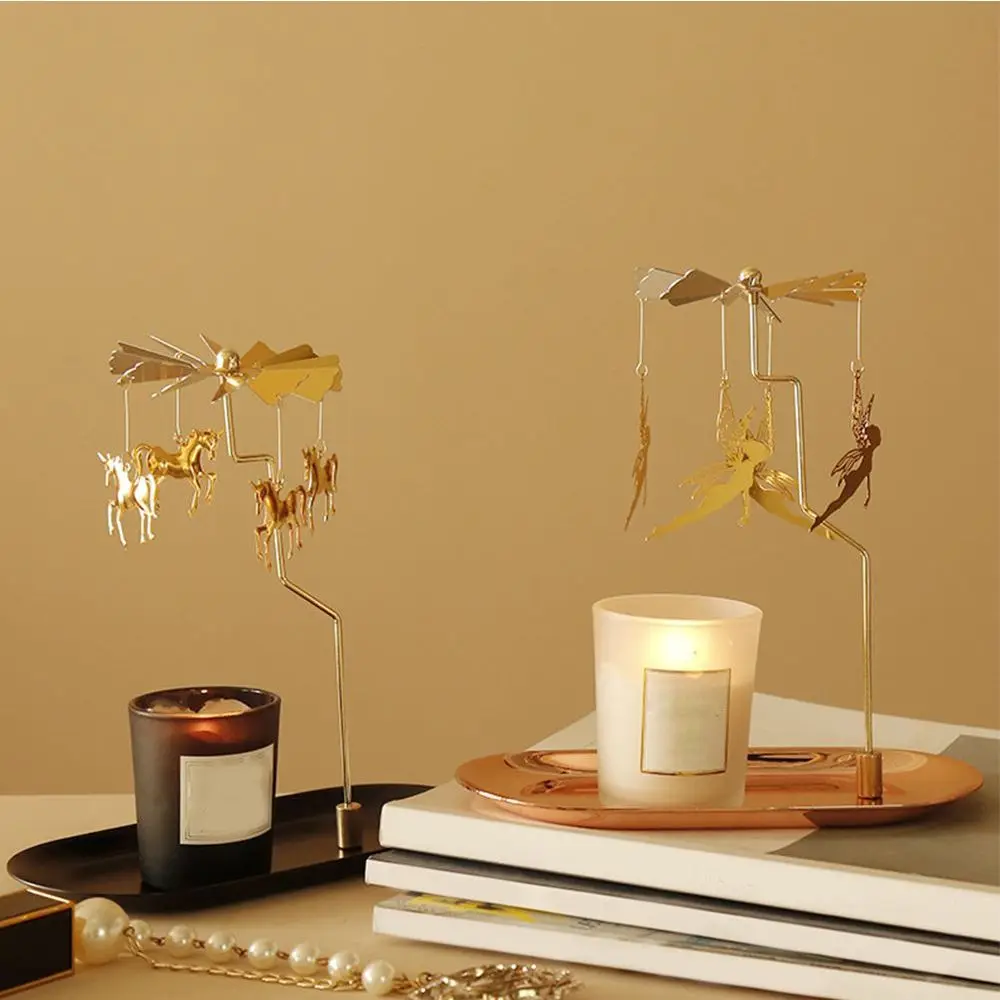 Romantic Tealight Metal Wedding Party Spinning Rotating Cand