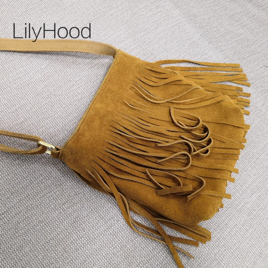 

Female Fringed Phone Side Sling Shoulder Bag 2023 Small Y2K Suede Nubuck Beach Ibiza Gypsy Hippie Pouch Bag