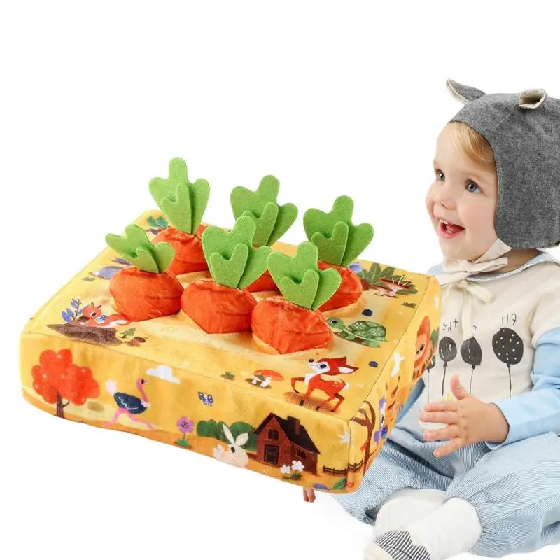 

Montessori Toys Baby Pull Carrot Crystal Velvet Toy Matching Toys Development Baby Game Kids Educational Toys For Children