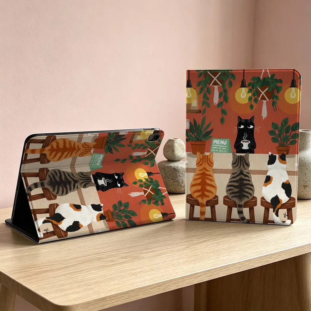 Фото Модный чехол с кошачьим принтом для iPad Pro, Air, mini 7, 6, 5, 4, 3, 2, 1, 9-го, 8-го поколений, M5, M4, 11-го, 10-го поколений, A17 Pro, A16, чехол для планшета 11 дюймов №2