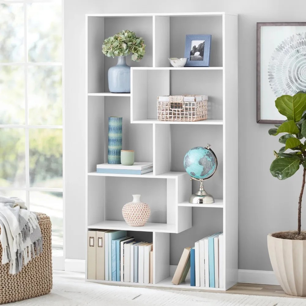

Modern 8-Cube Bookcase, White