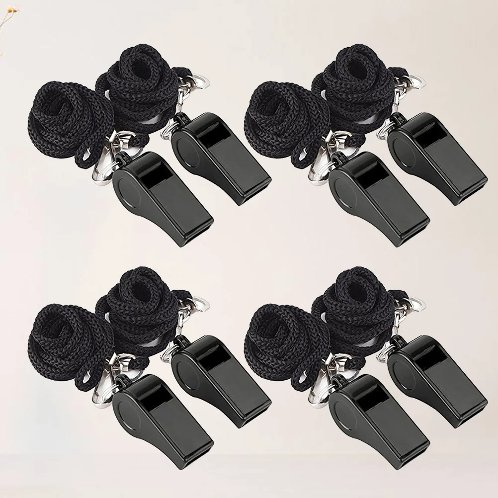 

8pcs Portable Whistles with Rope Emergency Survival Whistles for Referee Hiking Camping Edc