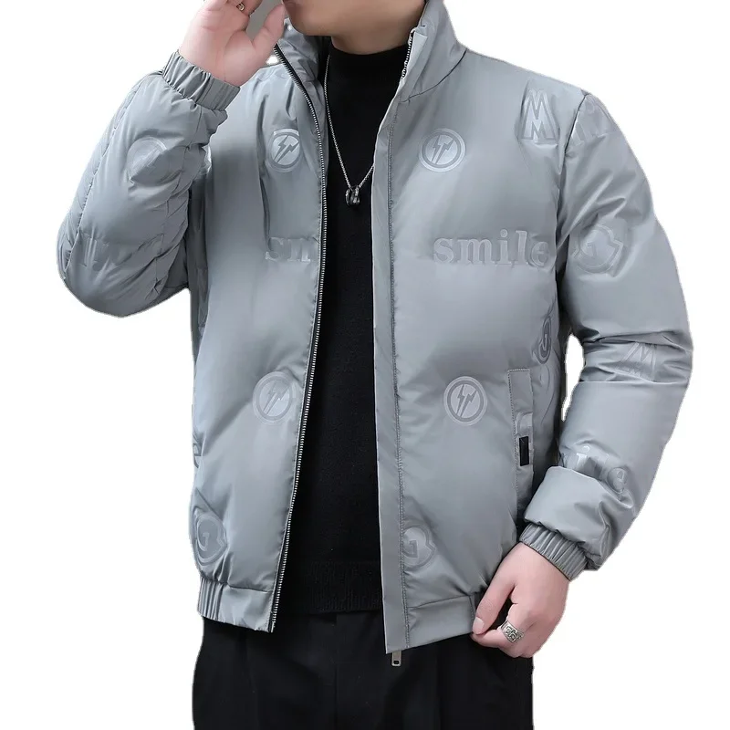 Новое поступление зимняя удобная куртка с белым гусиным пухом для мужчин теплая