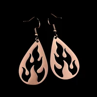 stainless steel earrings women personalized trend earrings jewelry fashion flame pendant large earring personality pendant gift