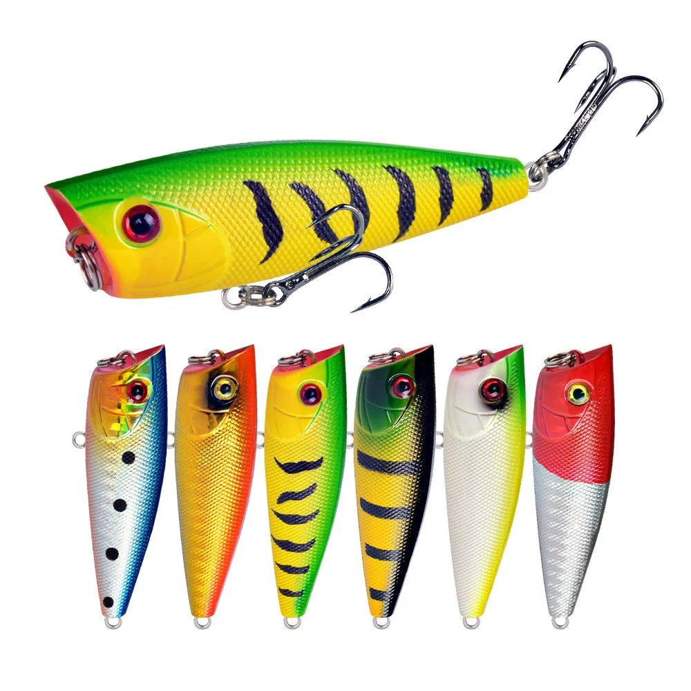 

Popper рыболовная приманка топвотер приманка 60 мм 7 г приманка искусственный воблер-погремушка кренкбейт 6 # крючки рыболовные снасти Рыба для ...