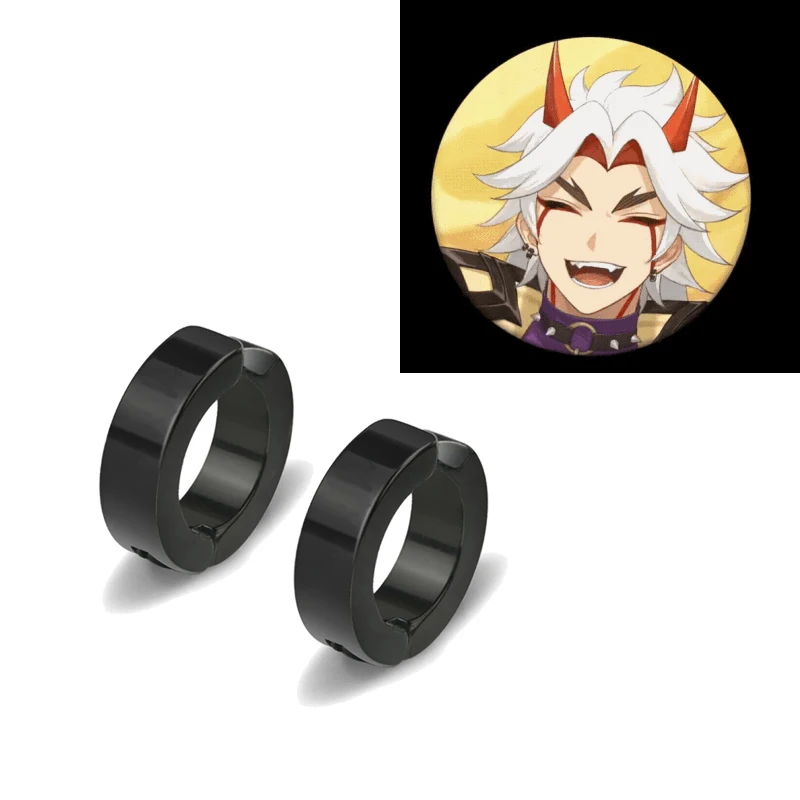 

Горячие аниме Genshin ударные Клипсы Серьги Косплей Arataki МОТД серьги из нержавеющей стали для женщин ювелирные изделия аксессуары подарок