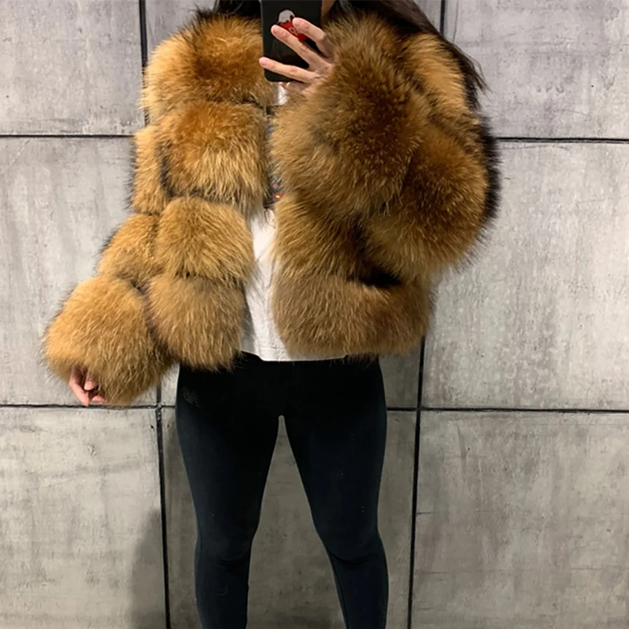 Ladies Fox Coat Natural Fur Plus Size Winter Warm Jacket High-end Luxury Fashion Fur Coat Customized 4XL enlarge