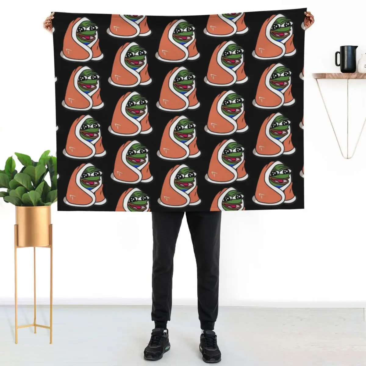Фото Плед Peepo - pepeblanket pepega twitch discord frog, мягкий теплый плед, подарок для дедушек и бабушек №2