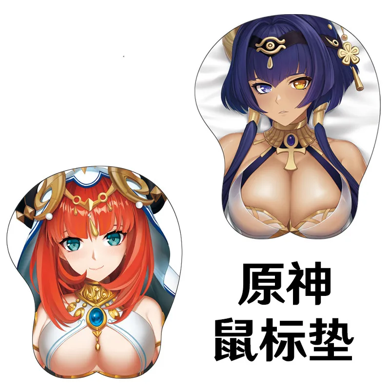 

Anime Genshin Impact Candice Nilou Cosplay Sexy 3D Soft Silica Gel Mouse Pad Rest Grating Badge Keyboard Desk Playmat Wrist Gift