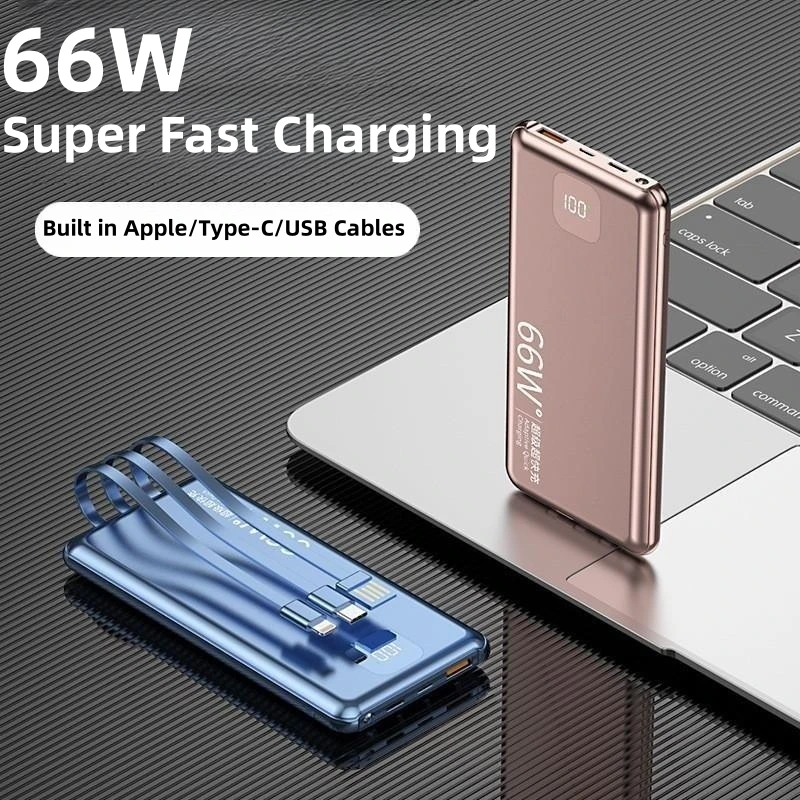 

66W Super Fast Charging Power Bank 20000mAh Powerbank for iPhone 14 Samsung S22 Xiaomi Poverbank with LED Light Portable Charger