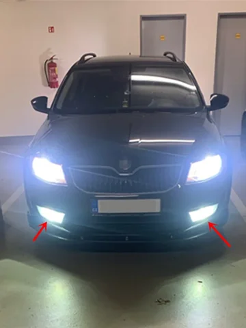 2 шт./лот светодиодные передние противотуманные фары автомобиля для Skoda Octavia 3 MK3 A7 2013-2020