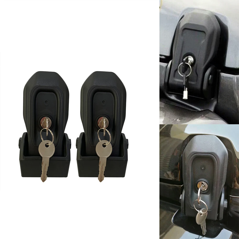 

ABS Security Hood Lock Set Kit Engine Anti-Theft Assembly for Jeep Wrangler JL LANTSUN JL1144