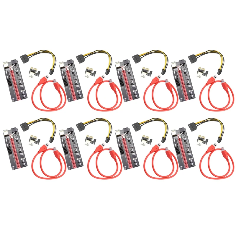 

8X 60 см Ver009s Pci-E Райзер-карта Pcie 1X до 16X Usb 3,0 кабель для передачи данных для майнинга биткоинов