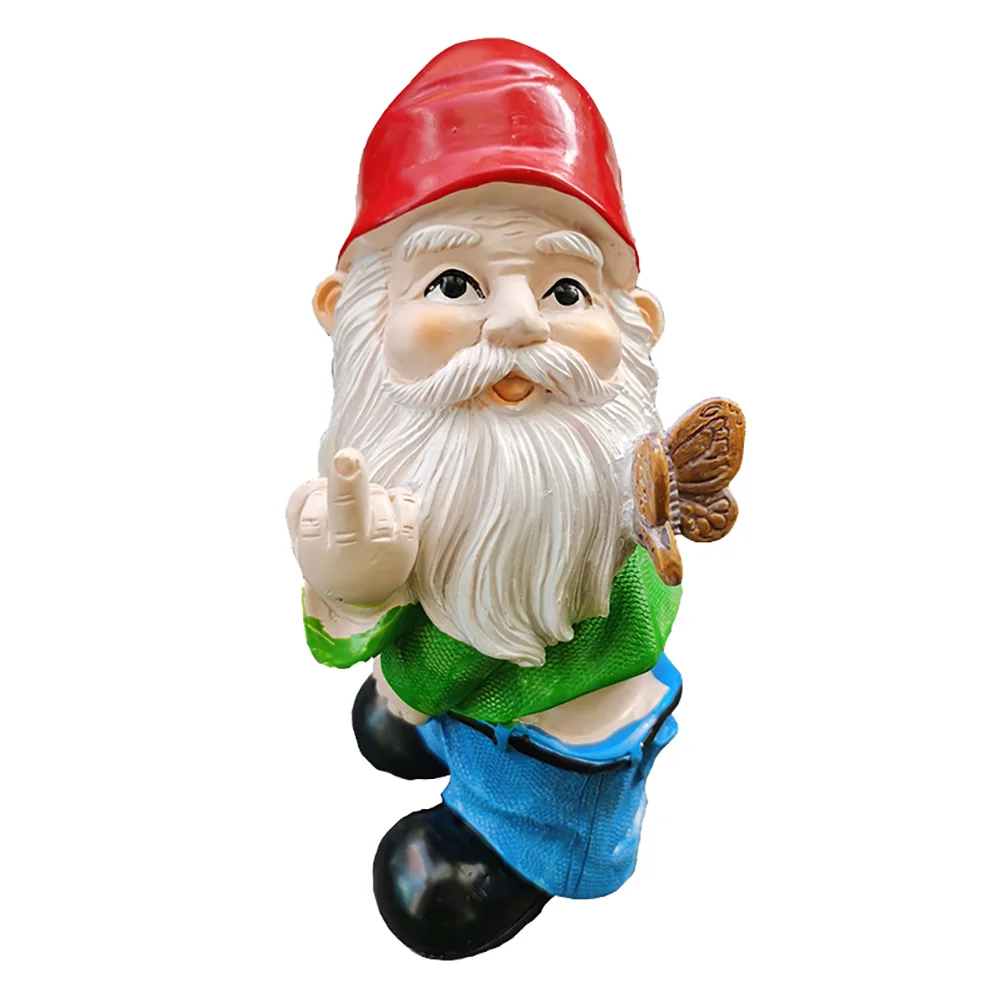 

Gnome Garden Figurine Figurines Meditating Statues Accessories Ornaments Gnomes Resin Miniature Finger Middle Figures Sculpture