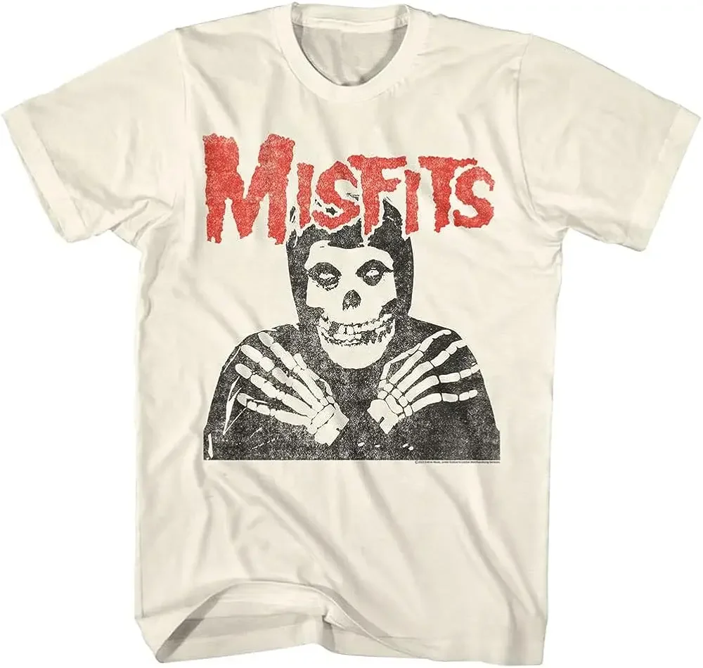 Фото Футболка Misfits Мужская в стиле панк, уличная Ретро футболка с рисунком черепа №1