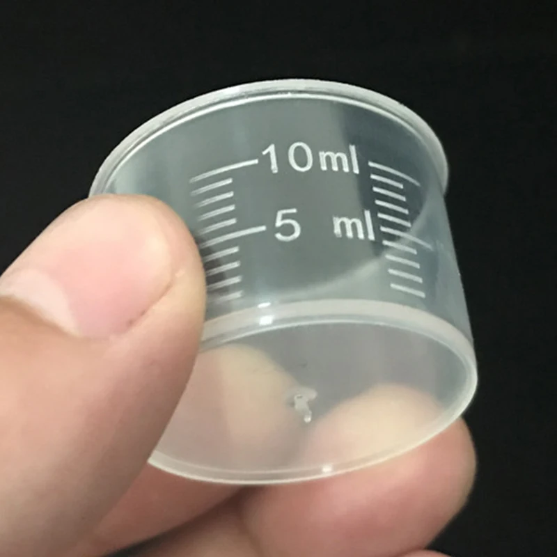 

20 Pcs 10ml Small Clear Plastic Measuring Cup With Scale Volumetric Cylinder Laboratory Experimental Supplies