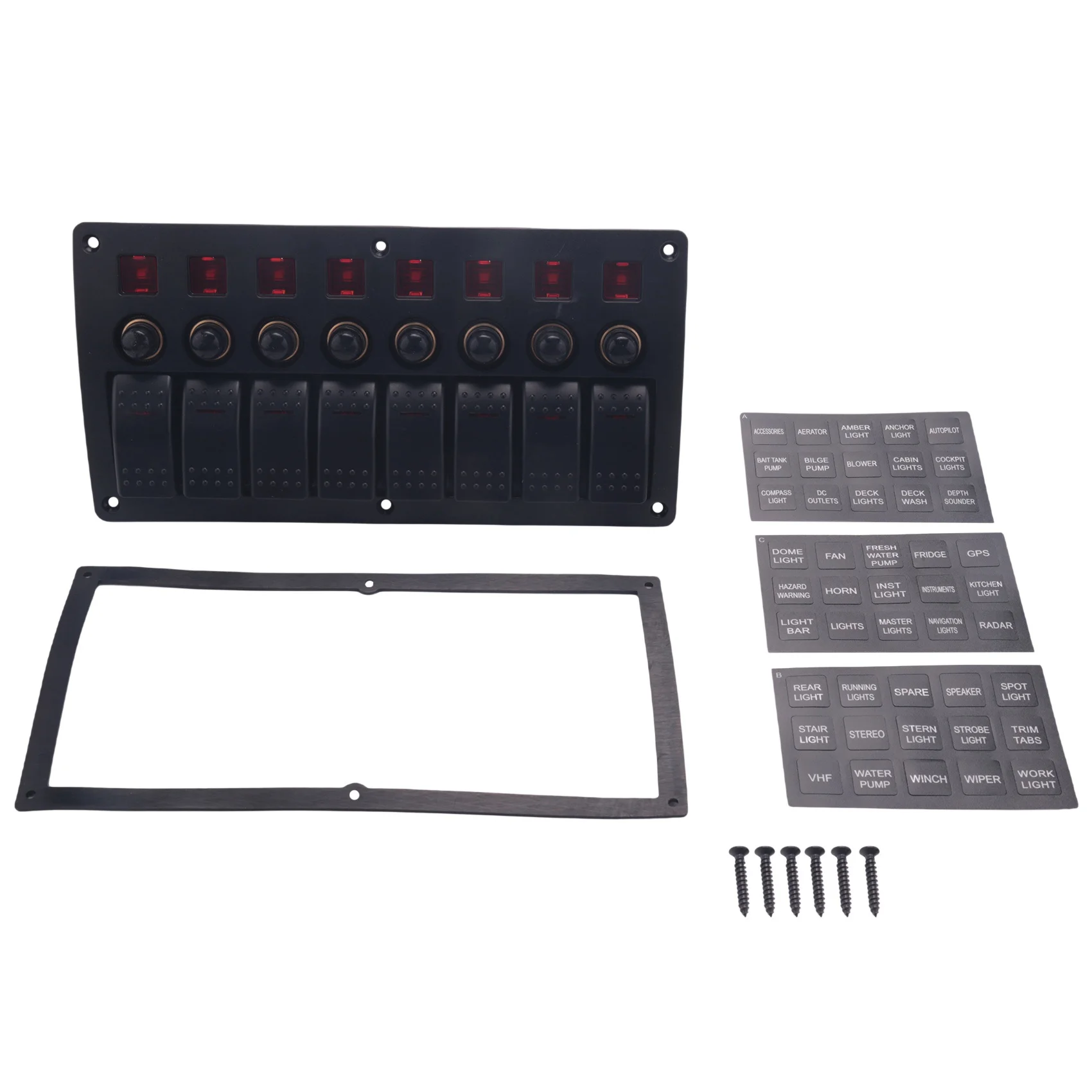 Лодка автомобиль морской кулисный переключатель панель 8 каналов 3 контакта и